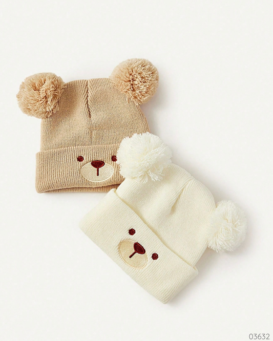 GORRO 2PZS BLANCO CAFE OSO
