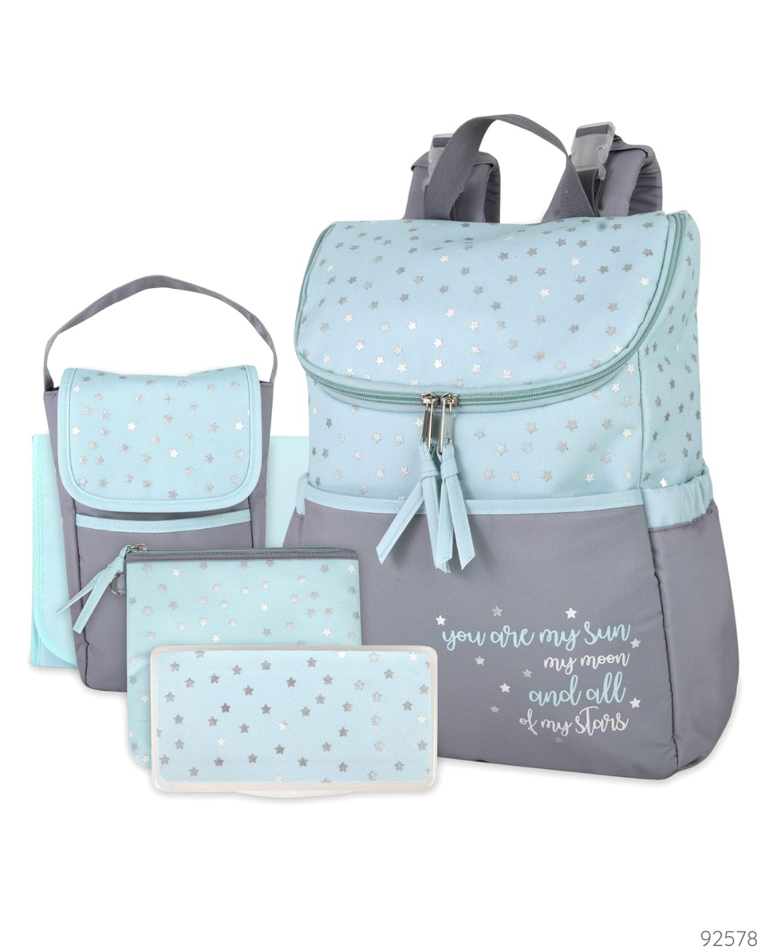 PAÑALERA BABAY ESSENTIAL AZUL GRIS ESTRELLAS
