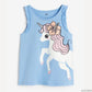 CAMISA AZUL SIN MANGAS UNICORNIO