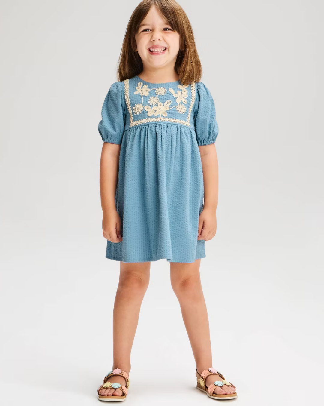 VESTIDO BORDADO CAT & JACK AZUL