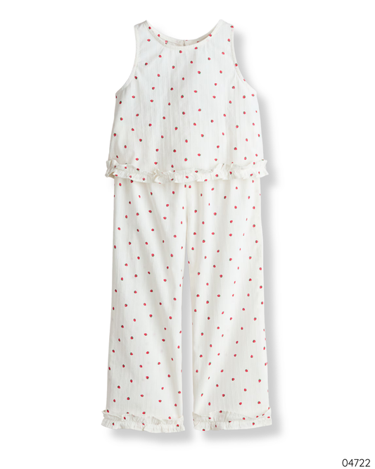 TRAJE BLANCO FRESAS 2PZ