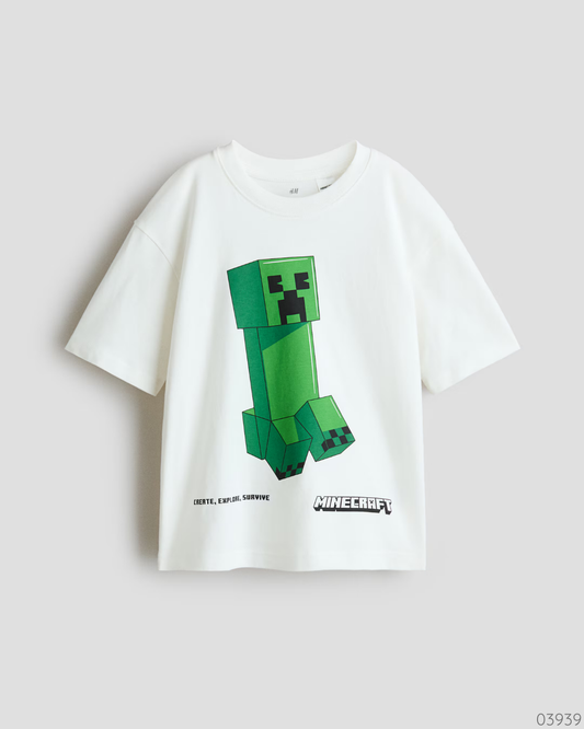 CAMISA MINECAFT BLANCA