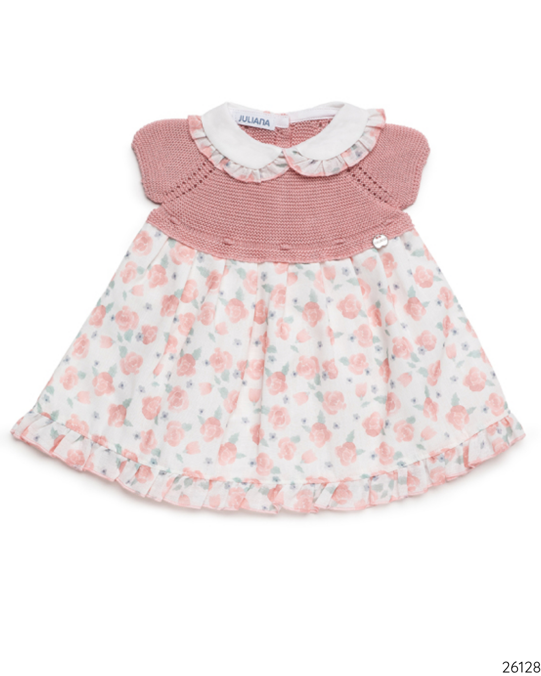 VESTIDO TEJIDO ROSA FLORES