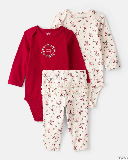 TRAJE 3PZS FLOREADO NAVIDEÑO