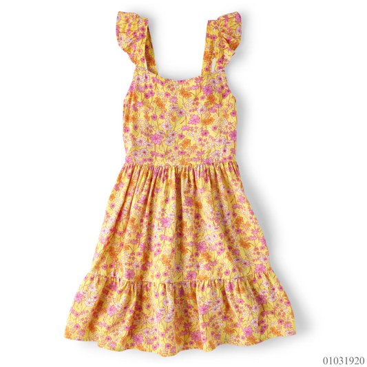 VESTIDO AMARILLO FLOR CHILDREN