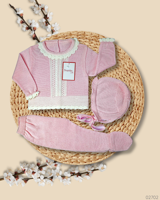 TRAJE TEJIDO ROSADO BLANCO 02702