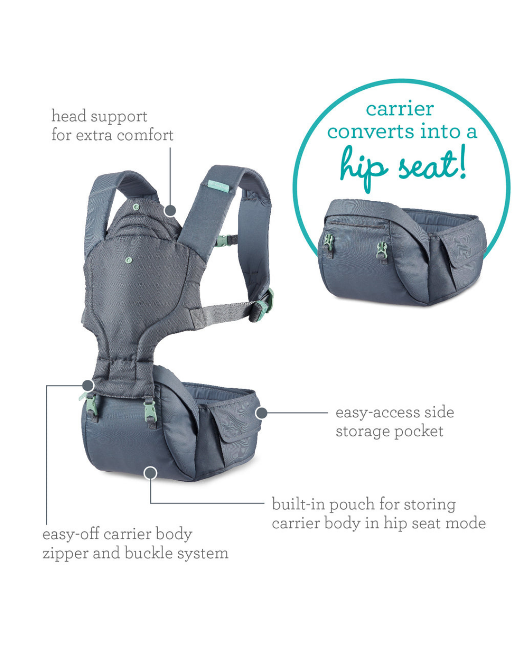 PORTABEBÉ HIP RIDER PLUS 5 EN 1 INFANTINO