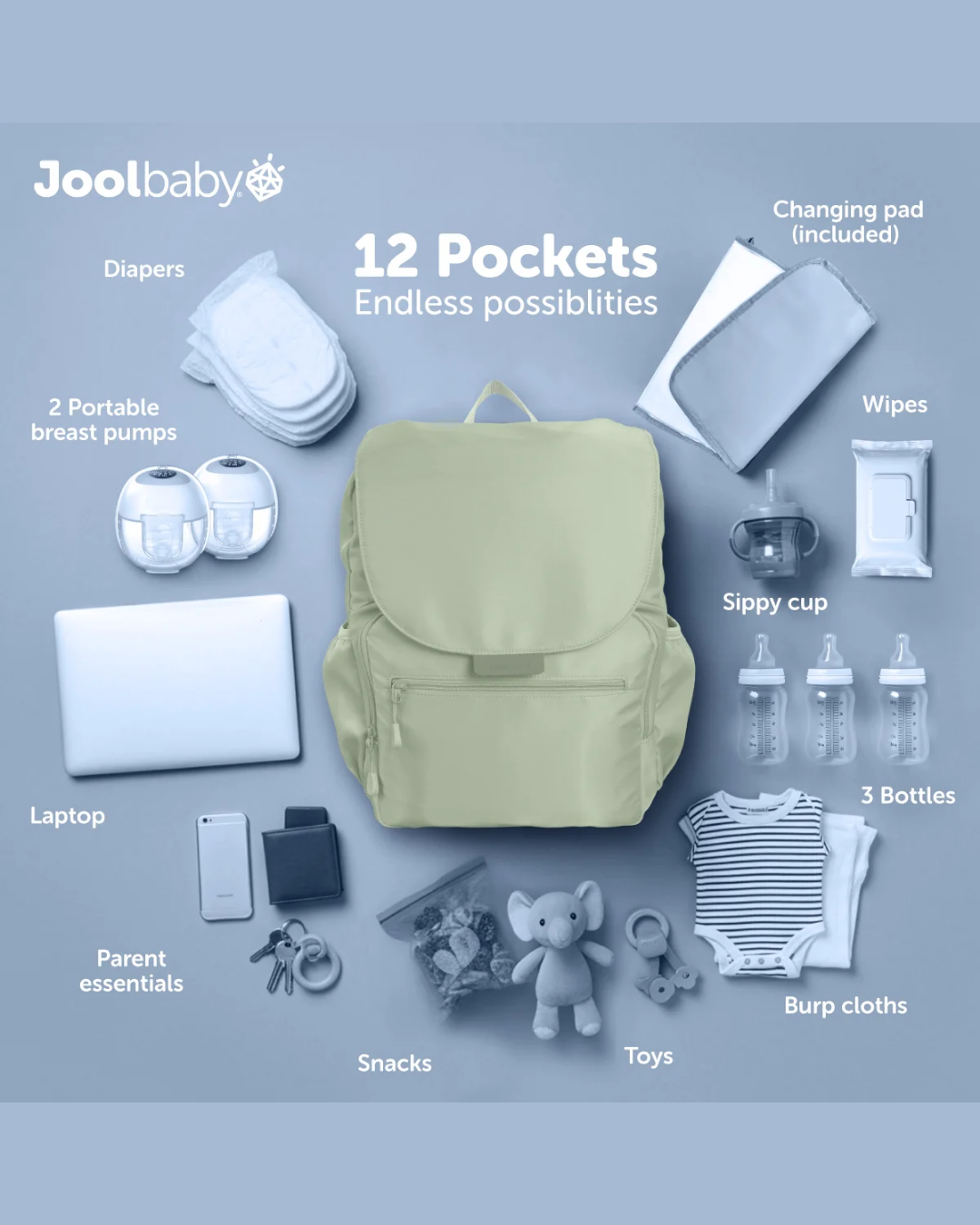 PAÑALERA JOOL BABY VERDE