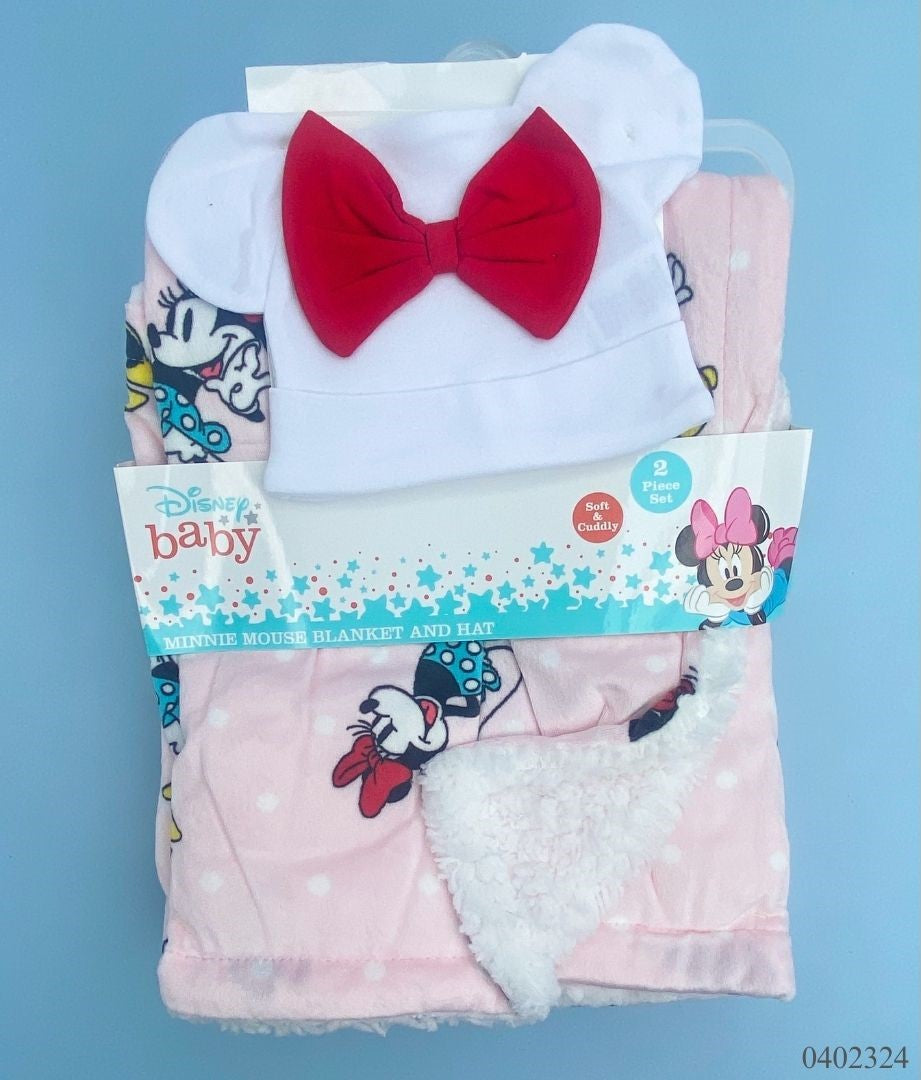 COLCHA Y GORRO BLANCO MINNIE