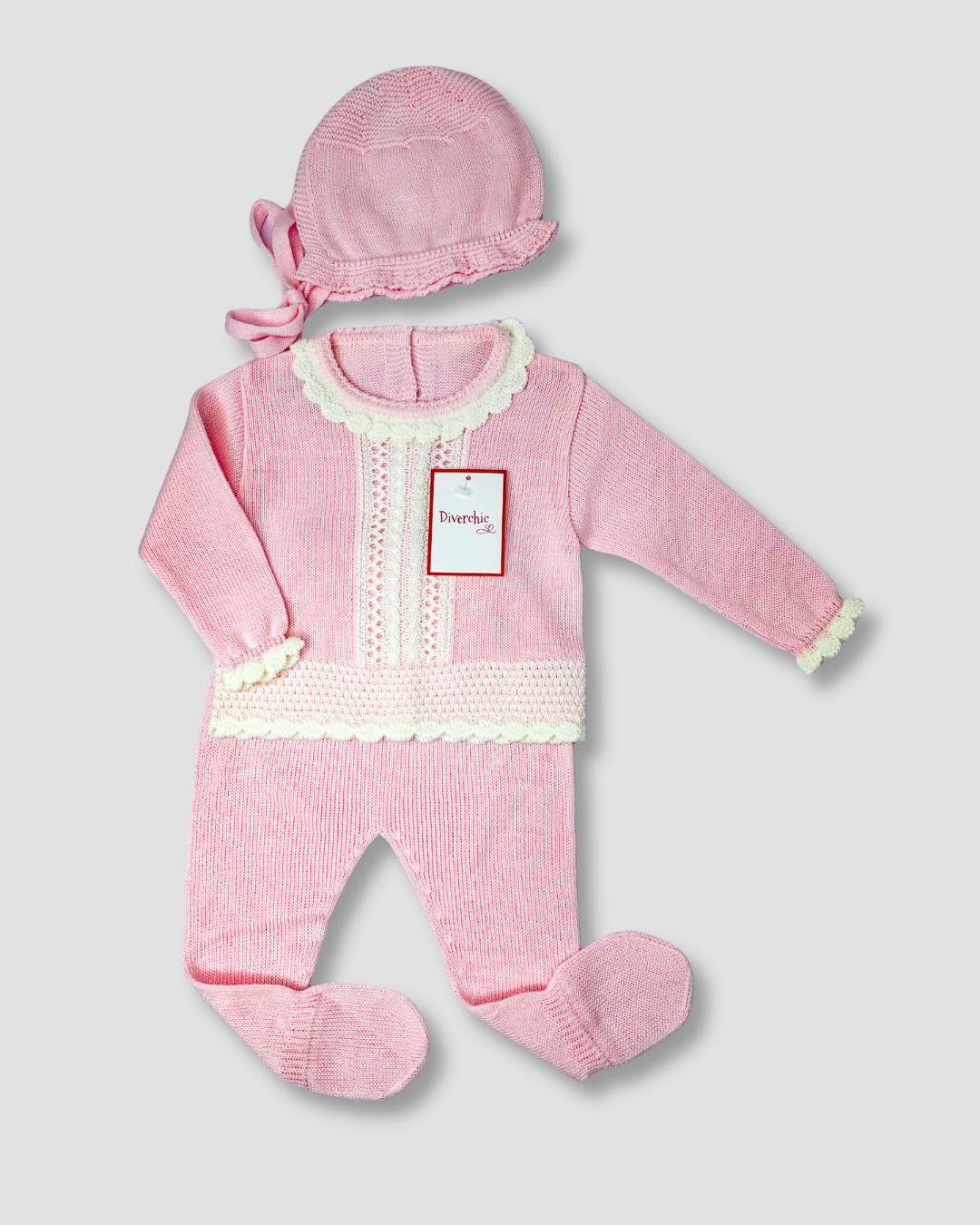 TRAJE TEJIDO ROSADO BLANCO 02702