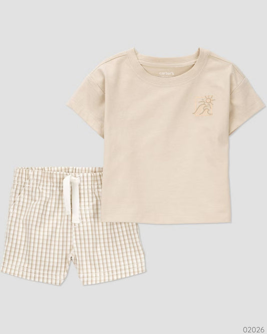 TRAJE 2PZS SOL SHORT CUADRICULADO