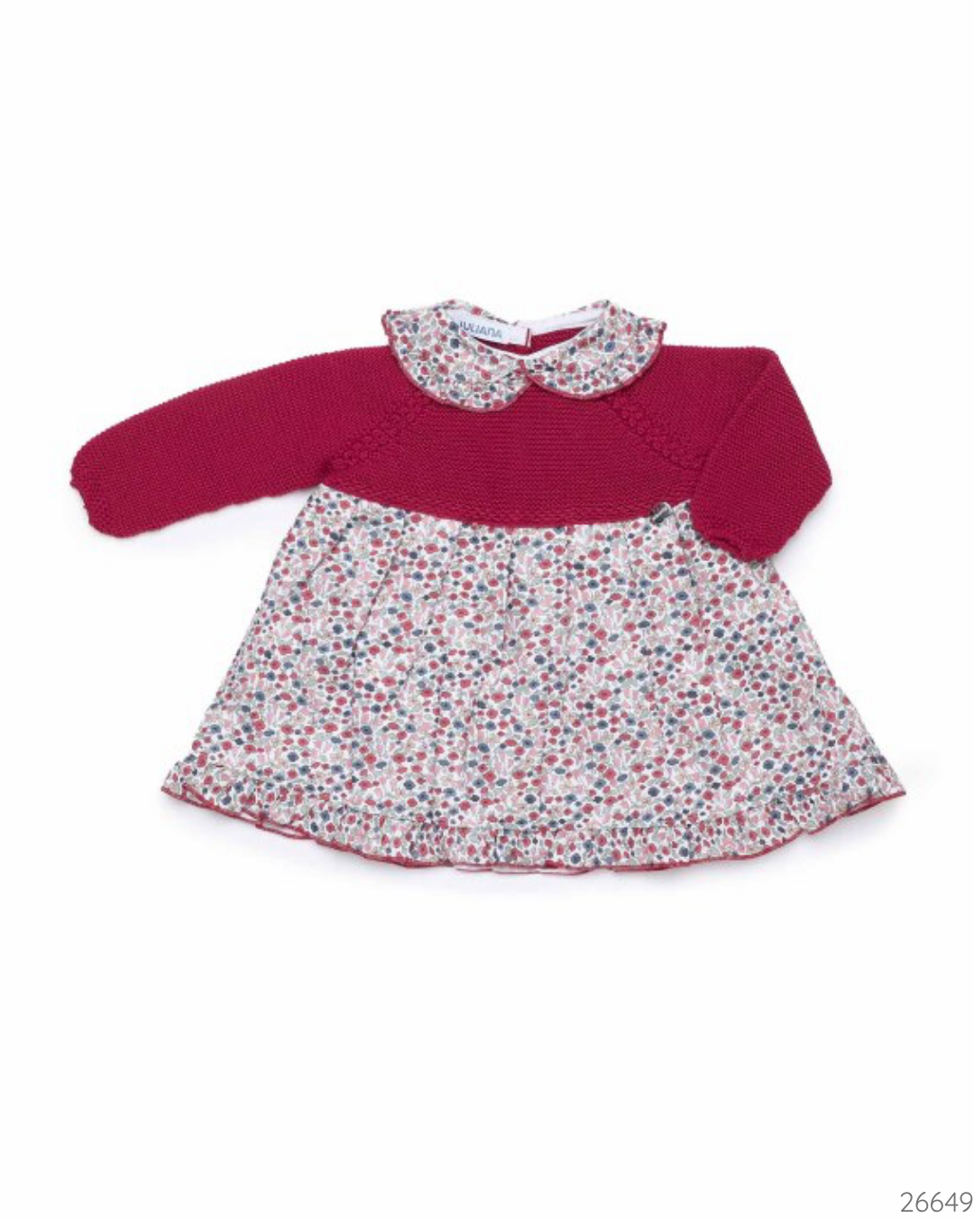 VESTIDO PUNTO ROJO FLORES