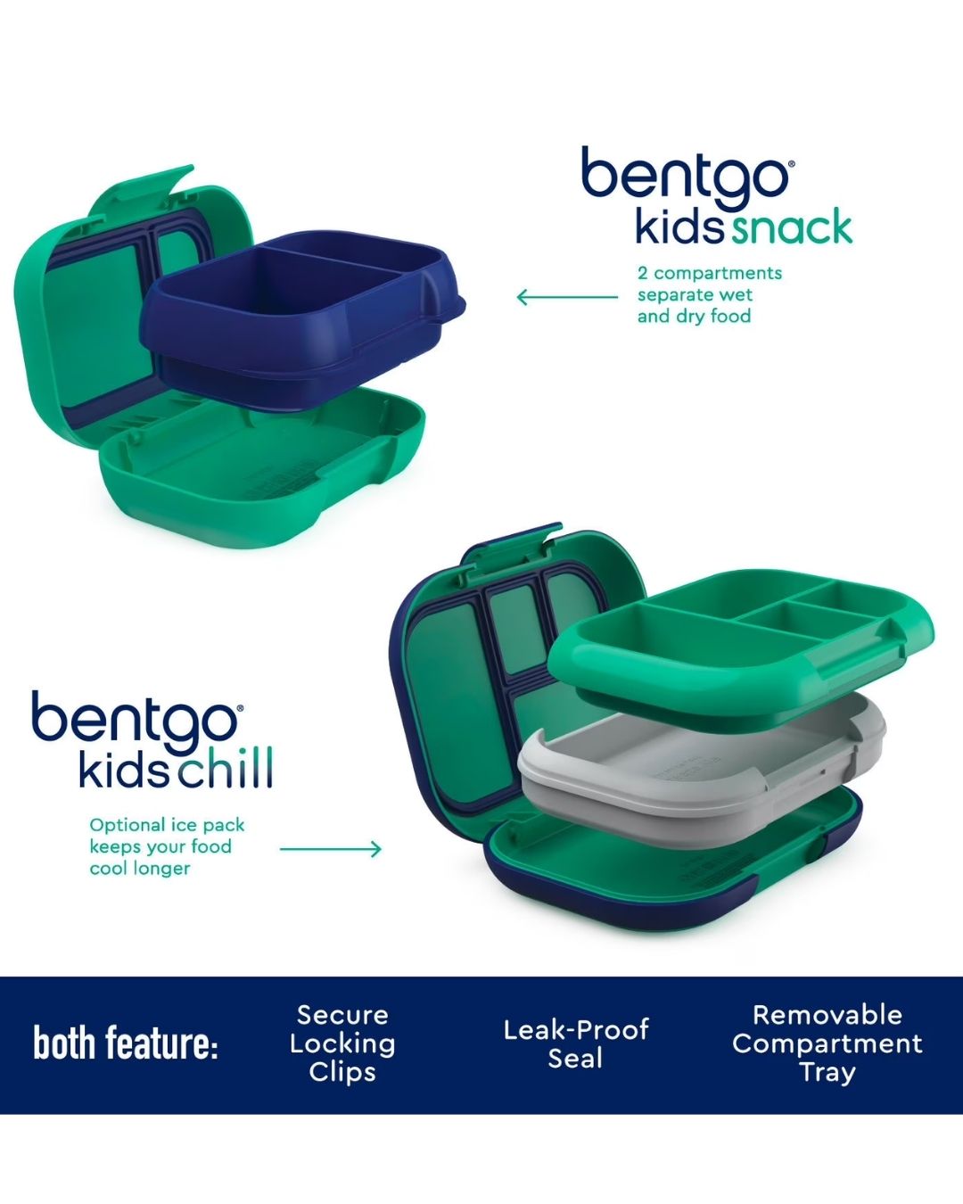 BENTGO KIDS LUNCH BOX + SNACK VERDE