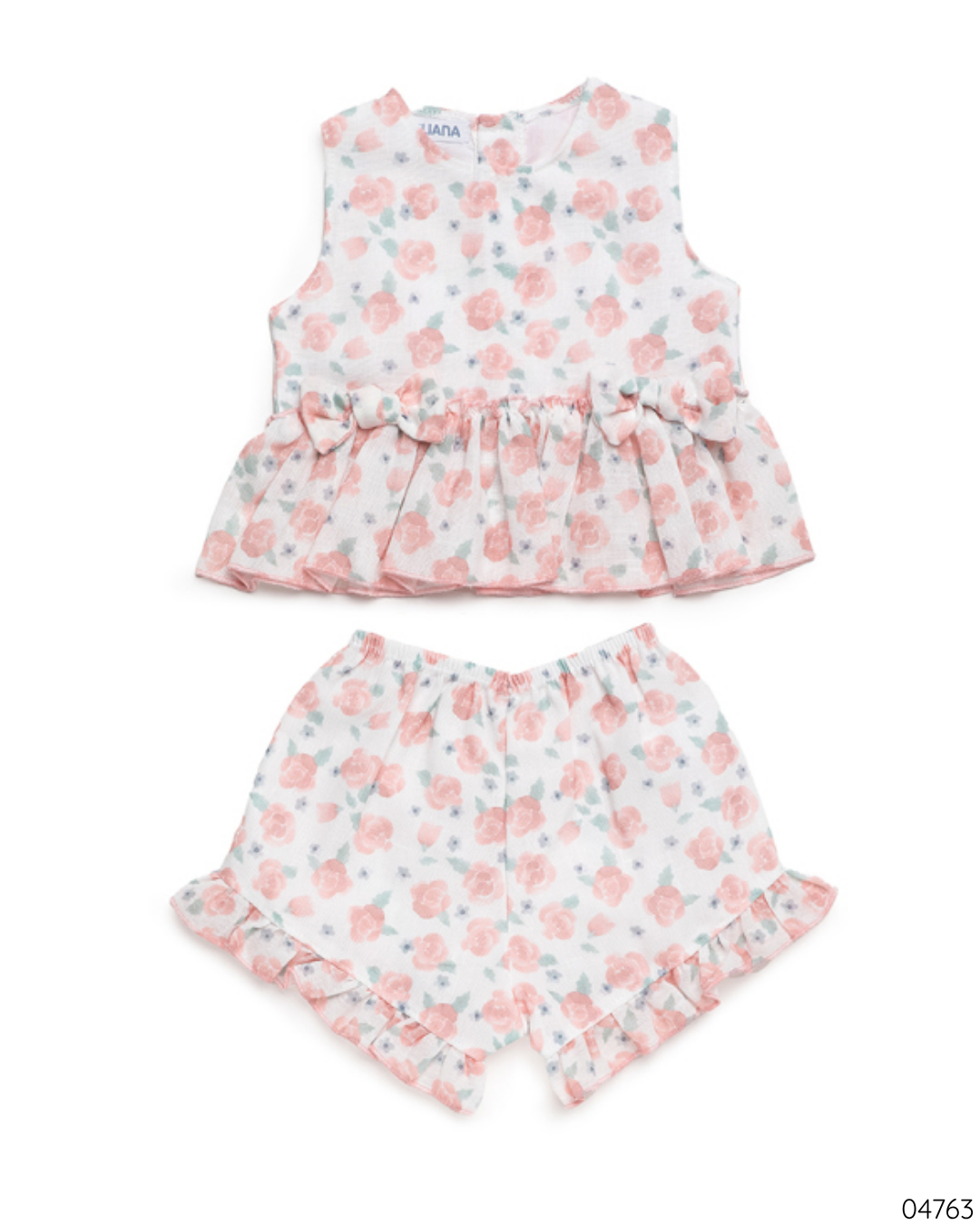 CONJUNTO ROSA Y BLANCO FLORES