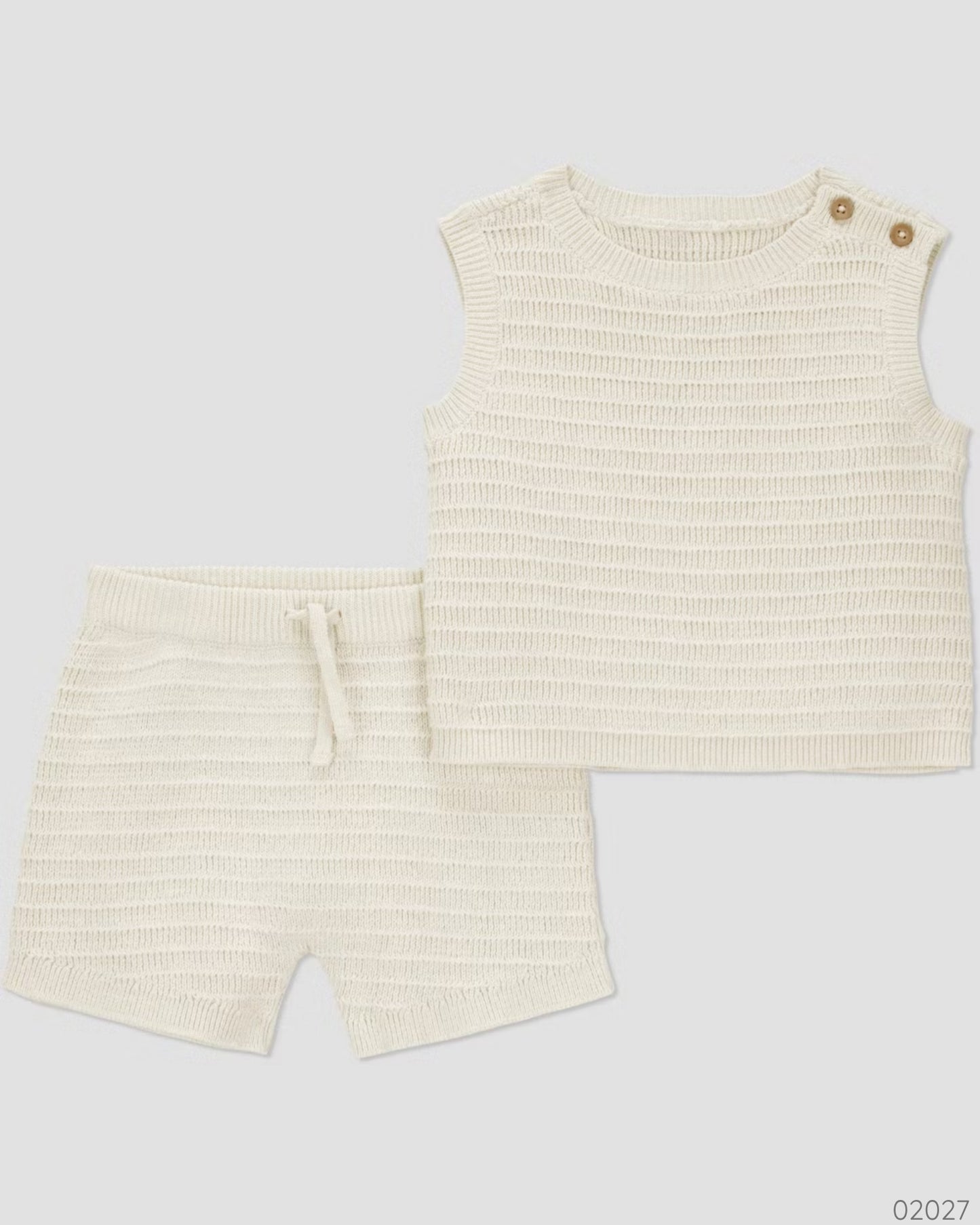 TRAJE TEJIDO BEIGE 2PZS UNISEX