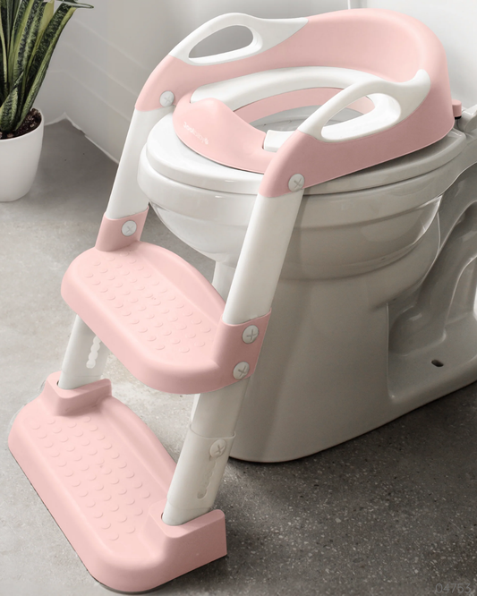 ASIENTO DE ENTRENAMIENTO CON ESCALERA ROSA