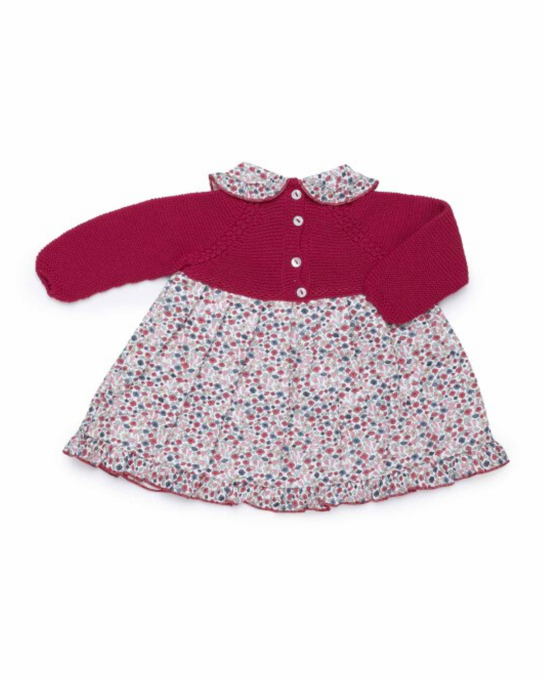 VESTIDO PUNTO ROJO FLORES