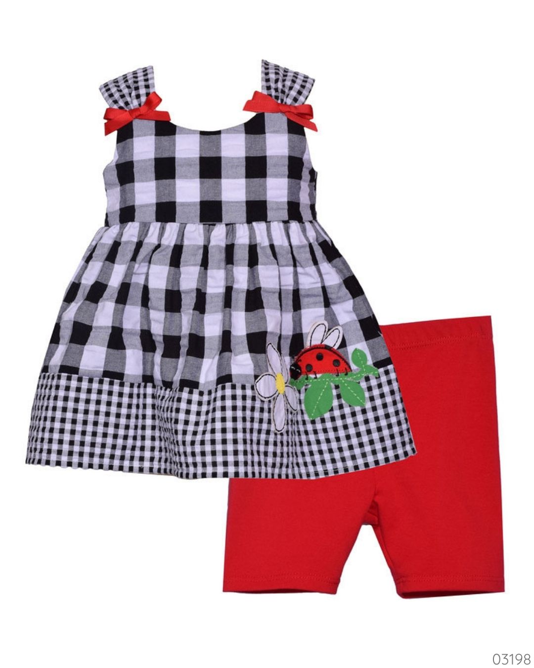 TRAJE 2PZ MARIQUITA NEGRO ROJO