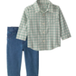 TRAJE CAMISA VERDE CUADROS CARTERS