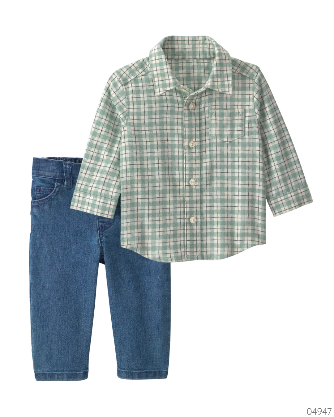 TRAJE CAMISA VERDE CUADROS CARTERS