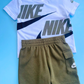 TRAJE 2 PZS NIKE GRIS SHORT VERDE