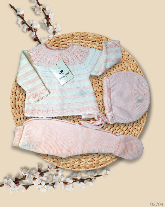 TRAJE TEJIDO ROSADO BLANCO 02704