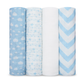 SABANAS MUSELINA AZUL BLANCO COMFYCUBS 4 PZS