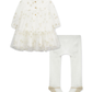 VESTIDO BLANCO DORADO CON MEDIAS