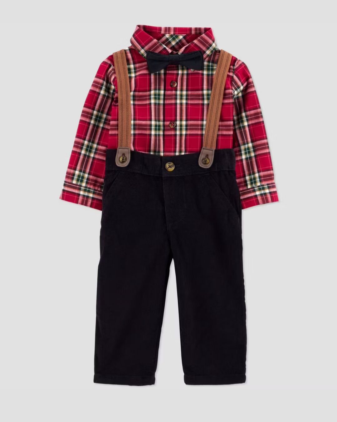 TRAJE FORMAL 3PZ CORBATIN ROJO Y NEGRO