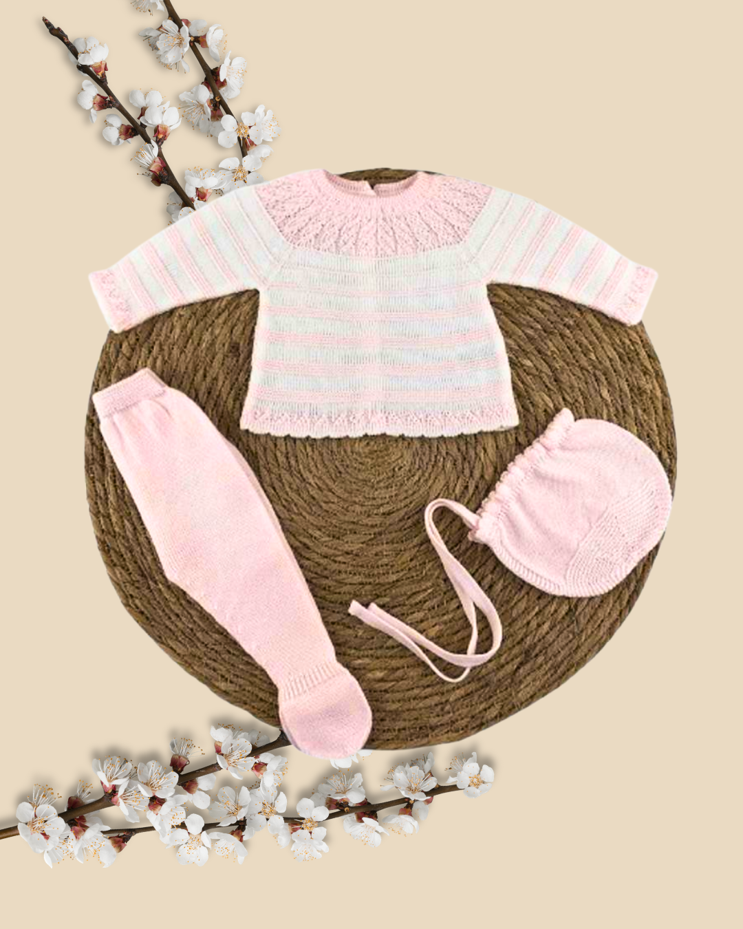 TRAJE TEJIDO ROSADO BLANCO 02704