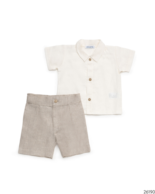 CONJUNTO SHORT Y CAMISA LINO