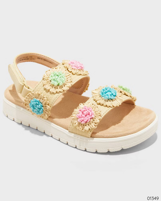 SANDALIAS CAFE FLORES COLORES