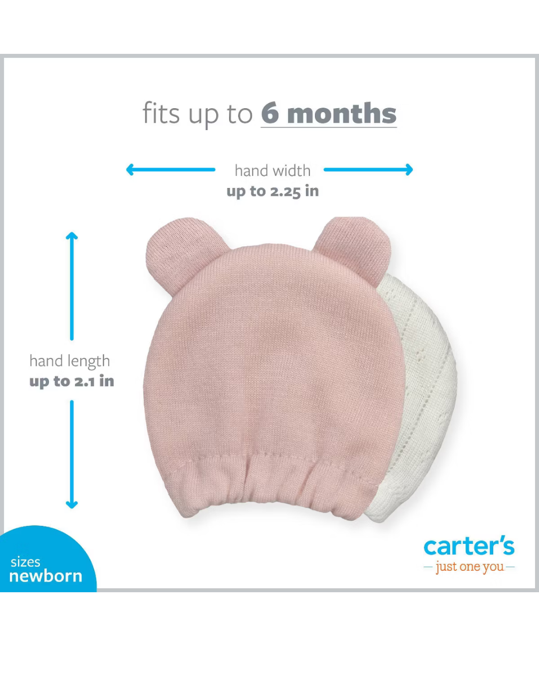 GUANTES CARTERS ROSA BLANCO