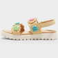 SANDALIAS CAFE FLORES COLORES