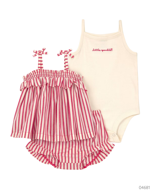 TRAJE 3PZS BLANCO ROJO