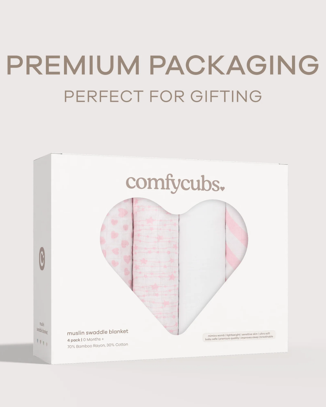 SABANAS MUSELINA ROSA BLANCO COMFYCUBS 4 PZS