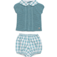CONJUNTO TEJIDO CUADROS AZUL