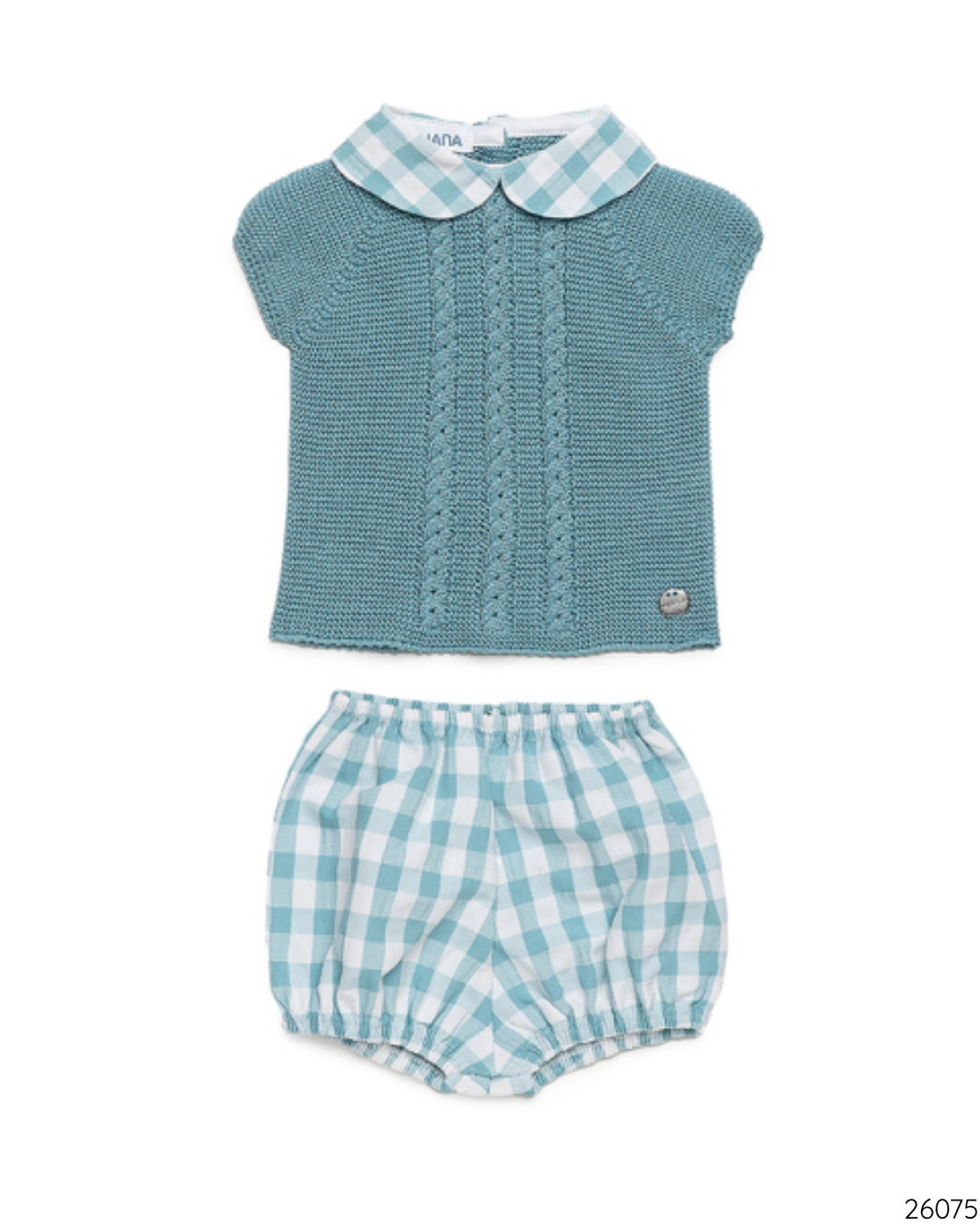 CONJUNTO TEJIDO CUADROS AZUL