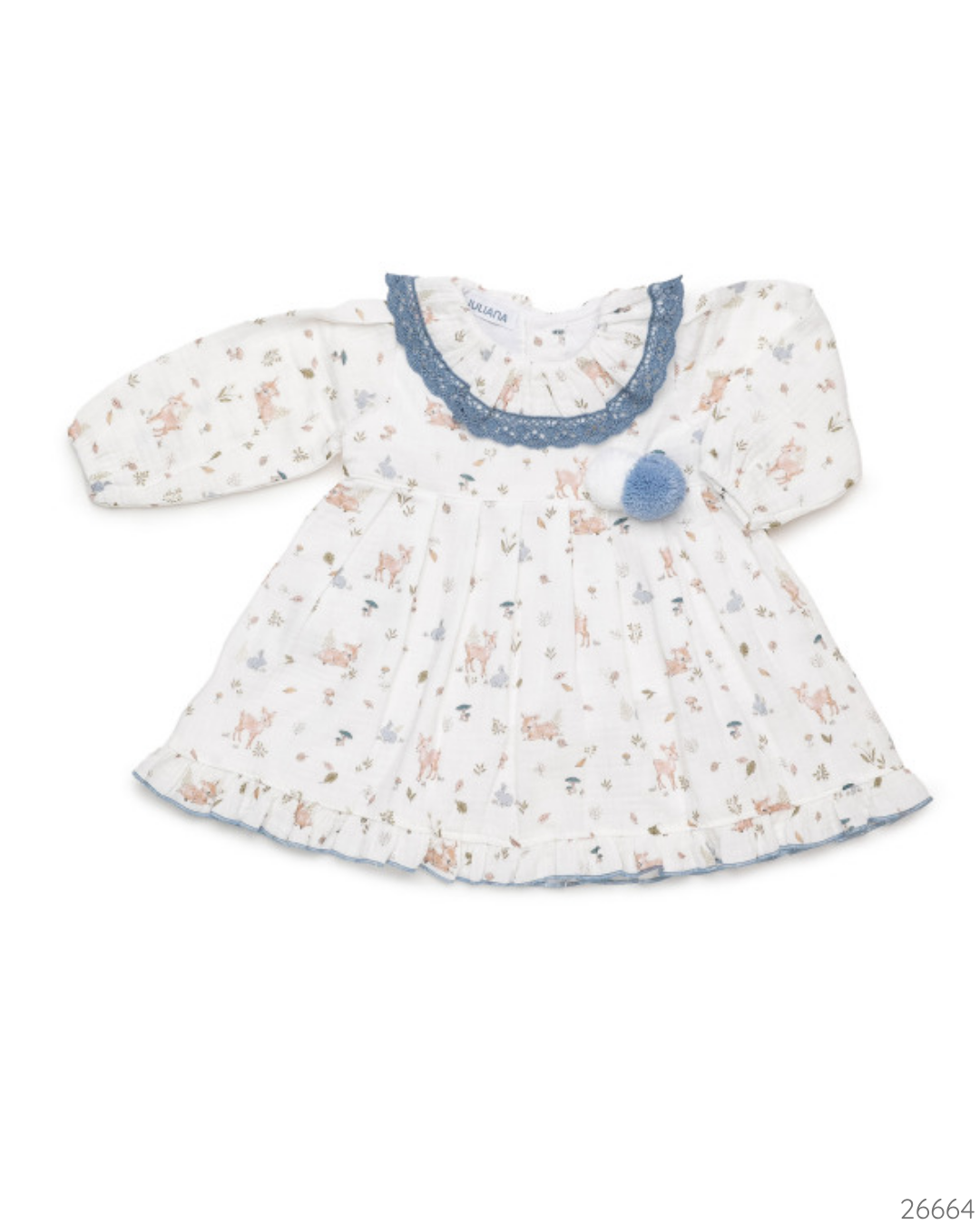 VESTIDO BLANCO AZUL ANIMALITOS