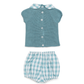 CONJUNTO TEJIDO CUADROS AZUL