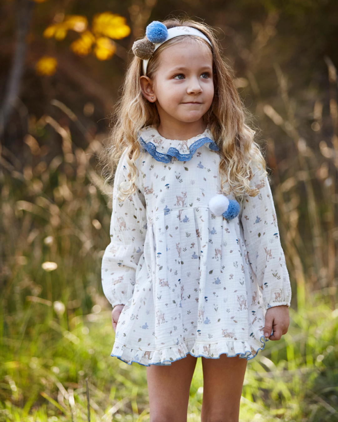 VESTIDO BLANCO AZUL ANIMALITOS