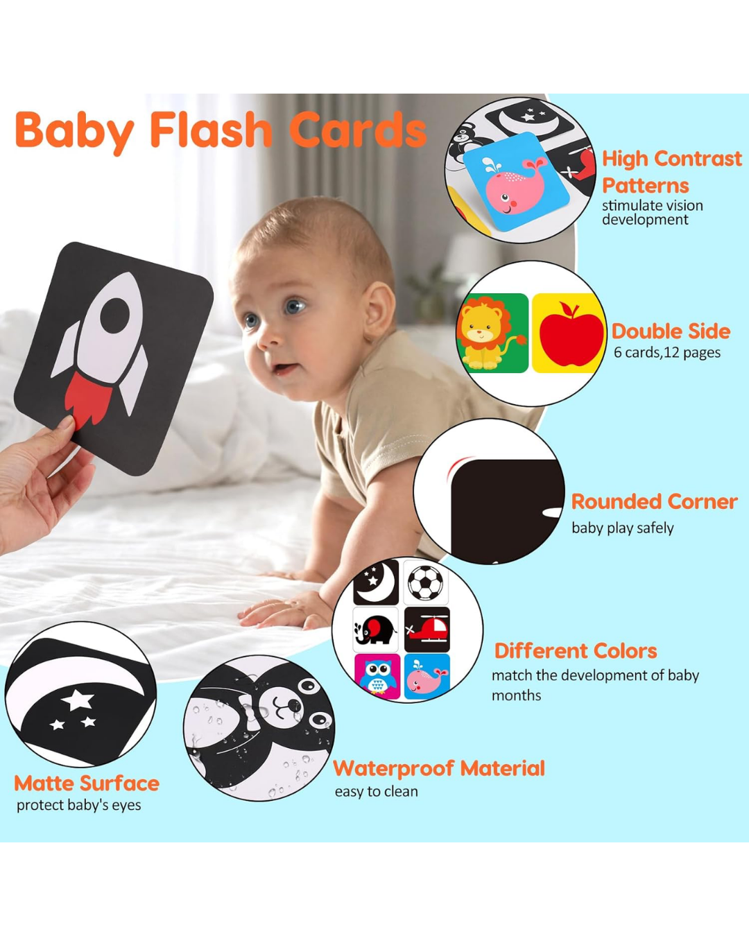 TARJETAS PARA BEBES BLANCO NEGRO