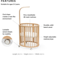 CUNA EVOLUTIVA STOKKE SLEEPI MINI CON COLCHON Y DOSEL NATURAL