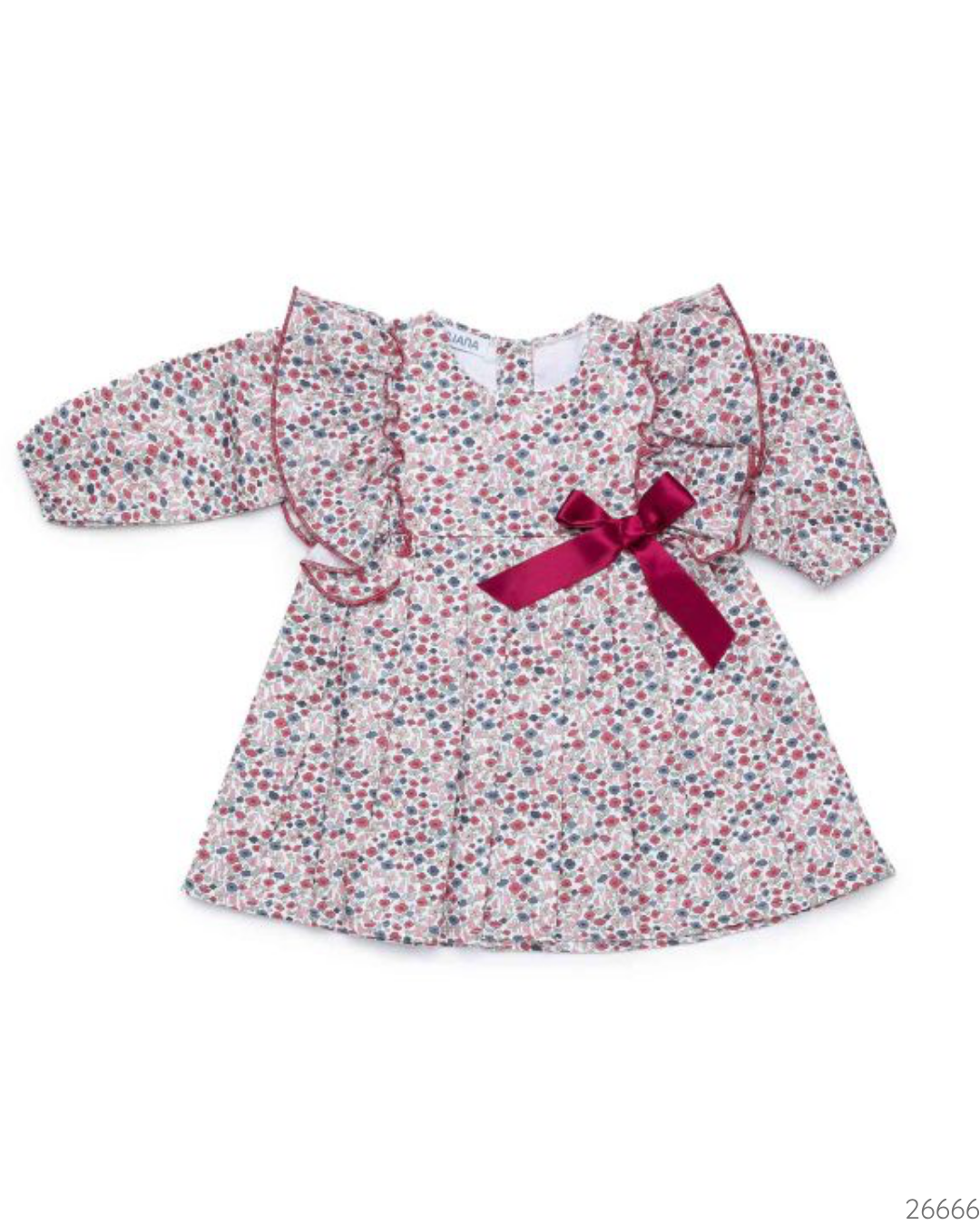 VESTIDO BLANCO ROJO FLORES CHONGO