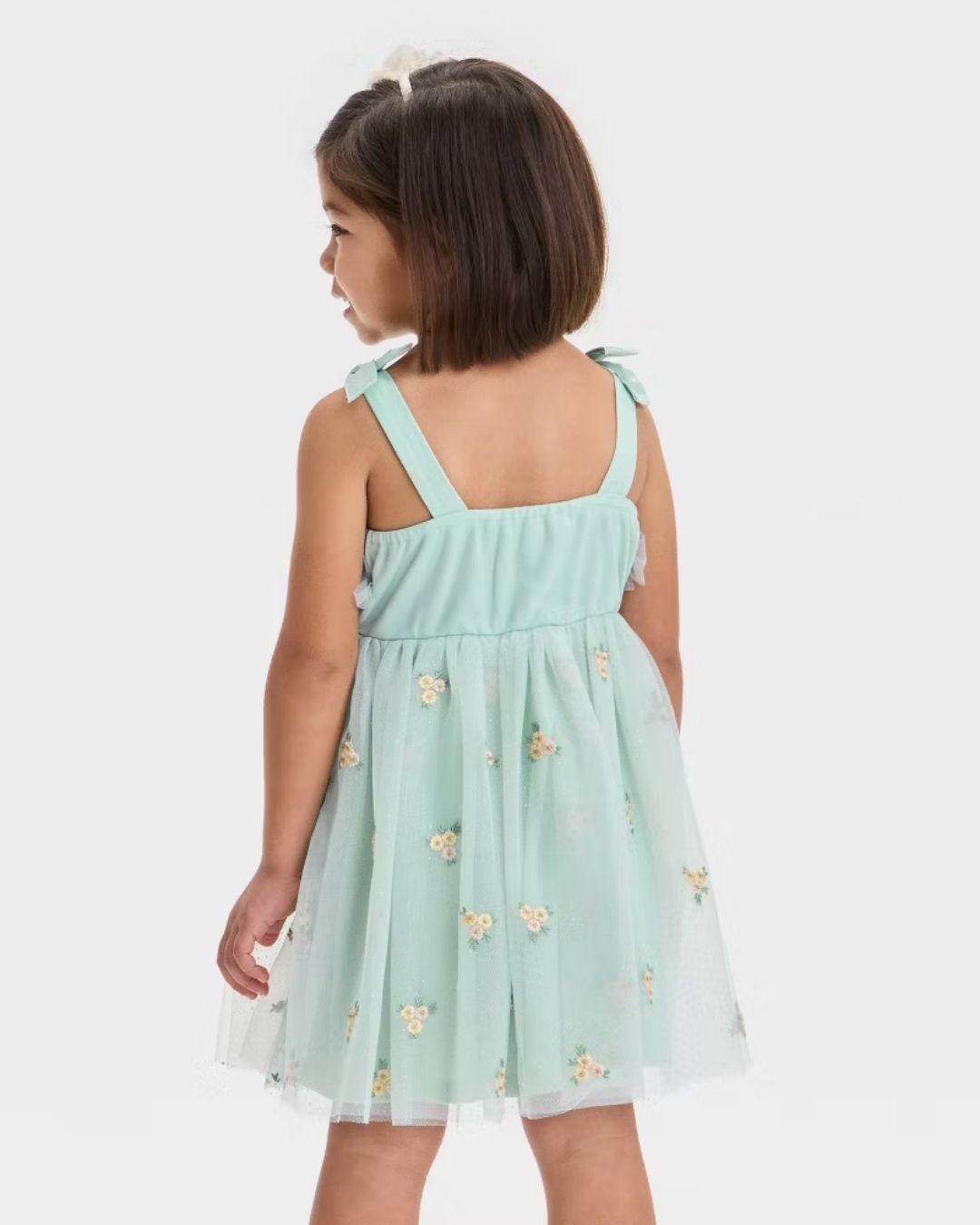 VESTIDO TUL FLORES VERDE