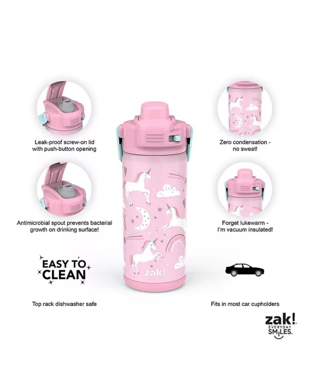 TERMO DE UNICORNIO ROSA 14 OZ ZAK