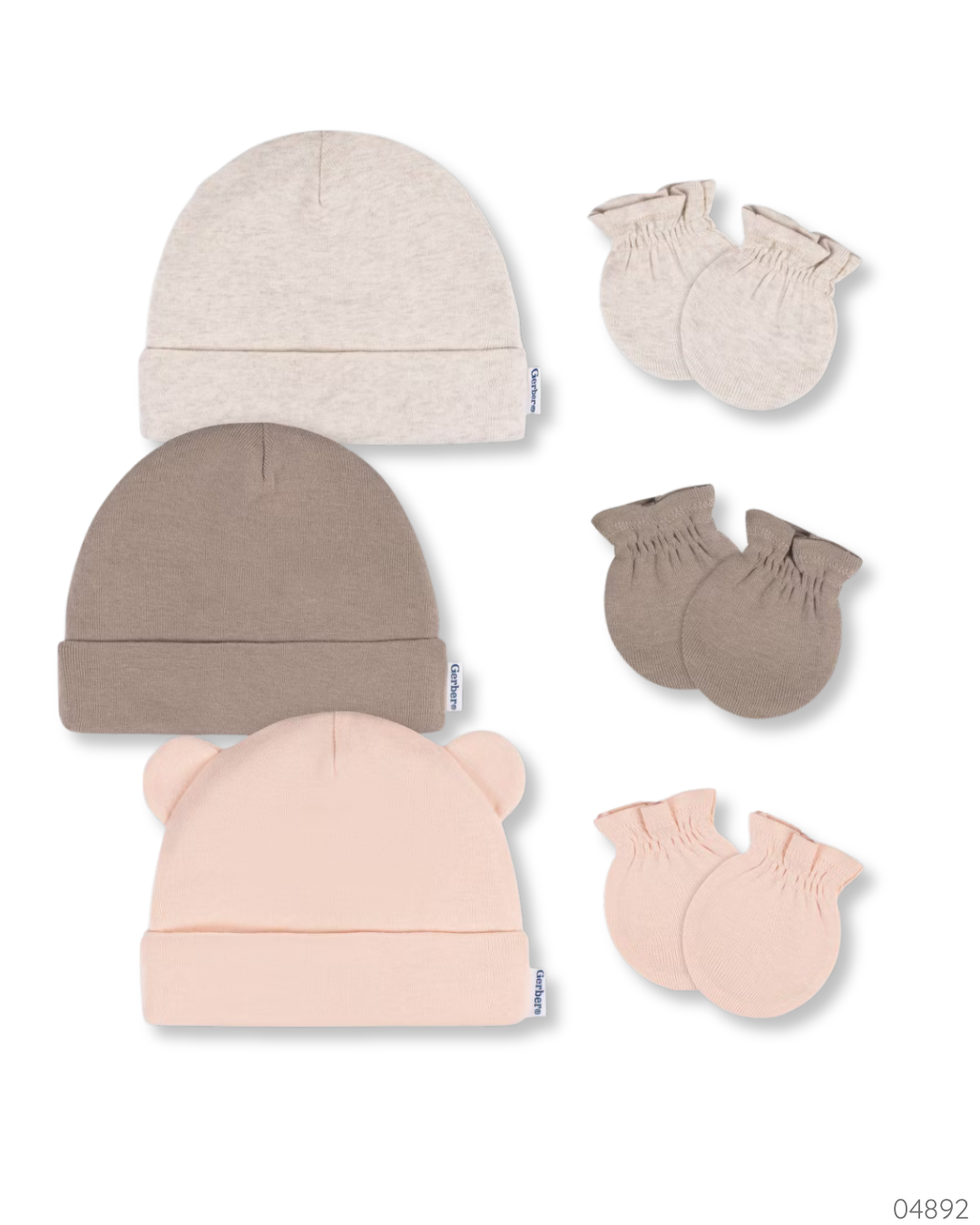 SET ROSA 6 PZS GORROS Y GUANTES GERBER