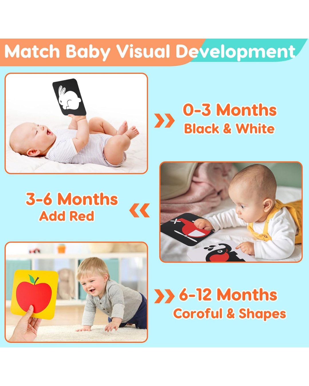 TARJETAS PARA BEBES BLANCO NEGRO