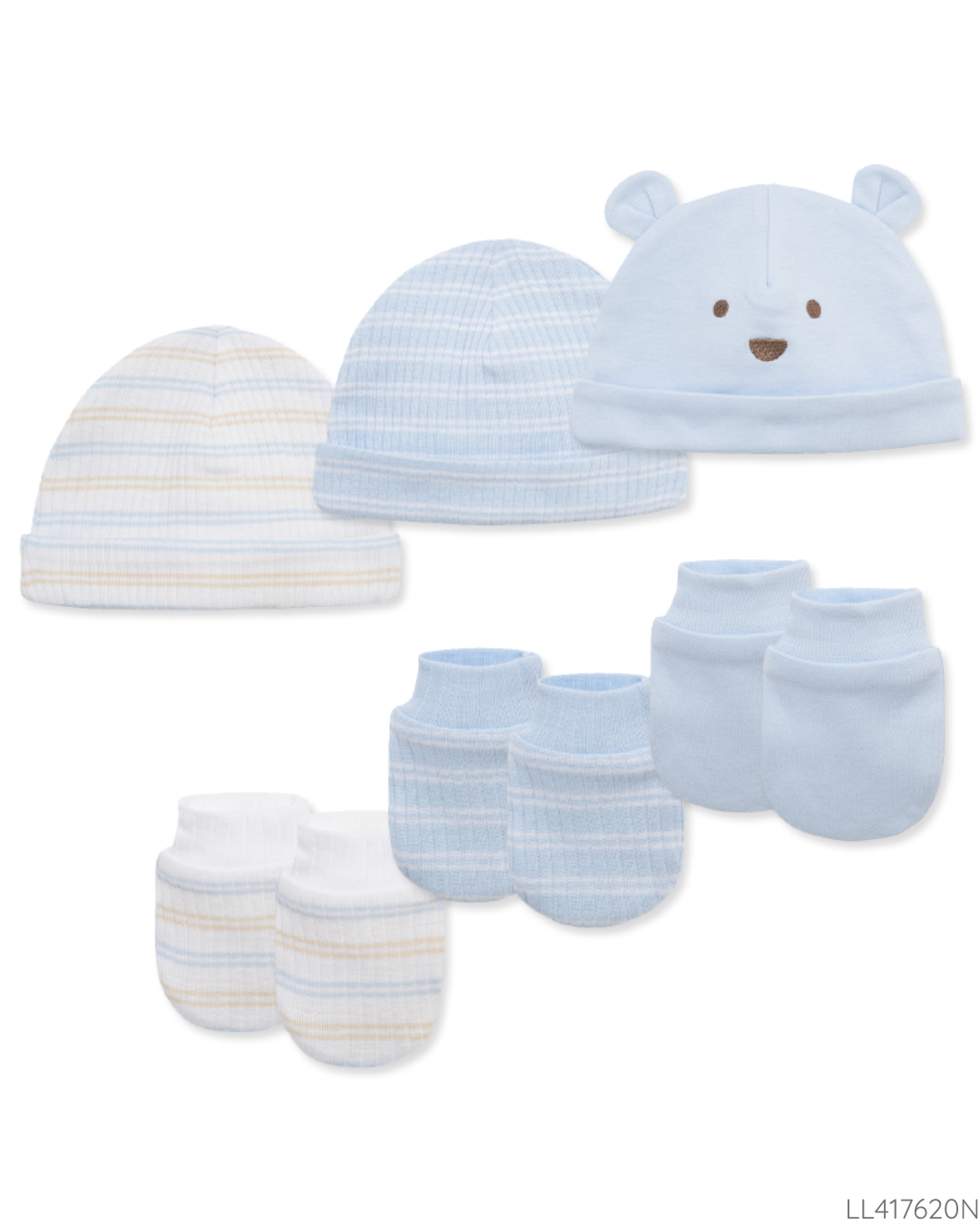 SET 6 PZS GORRITOS Y GUANTES AZUL