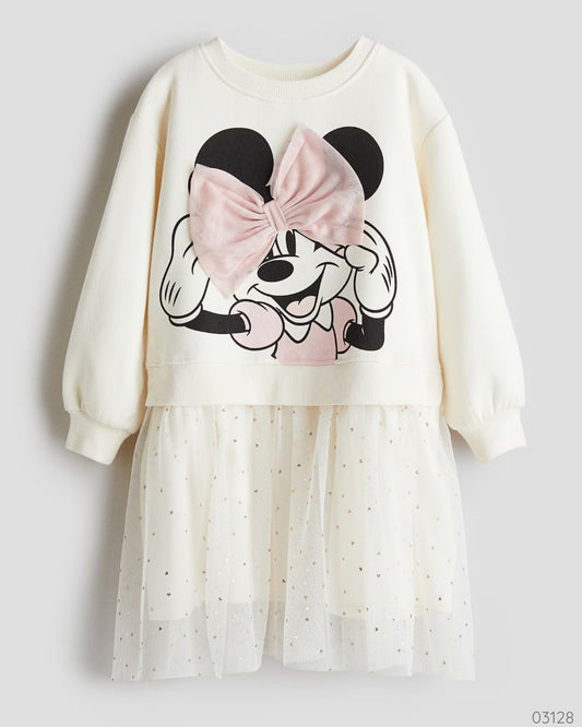 VESTIDO MINNIE MOUSE H&M BLANCO